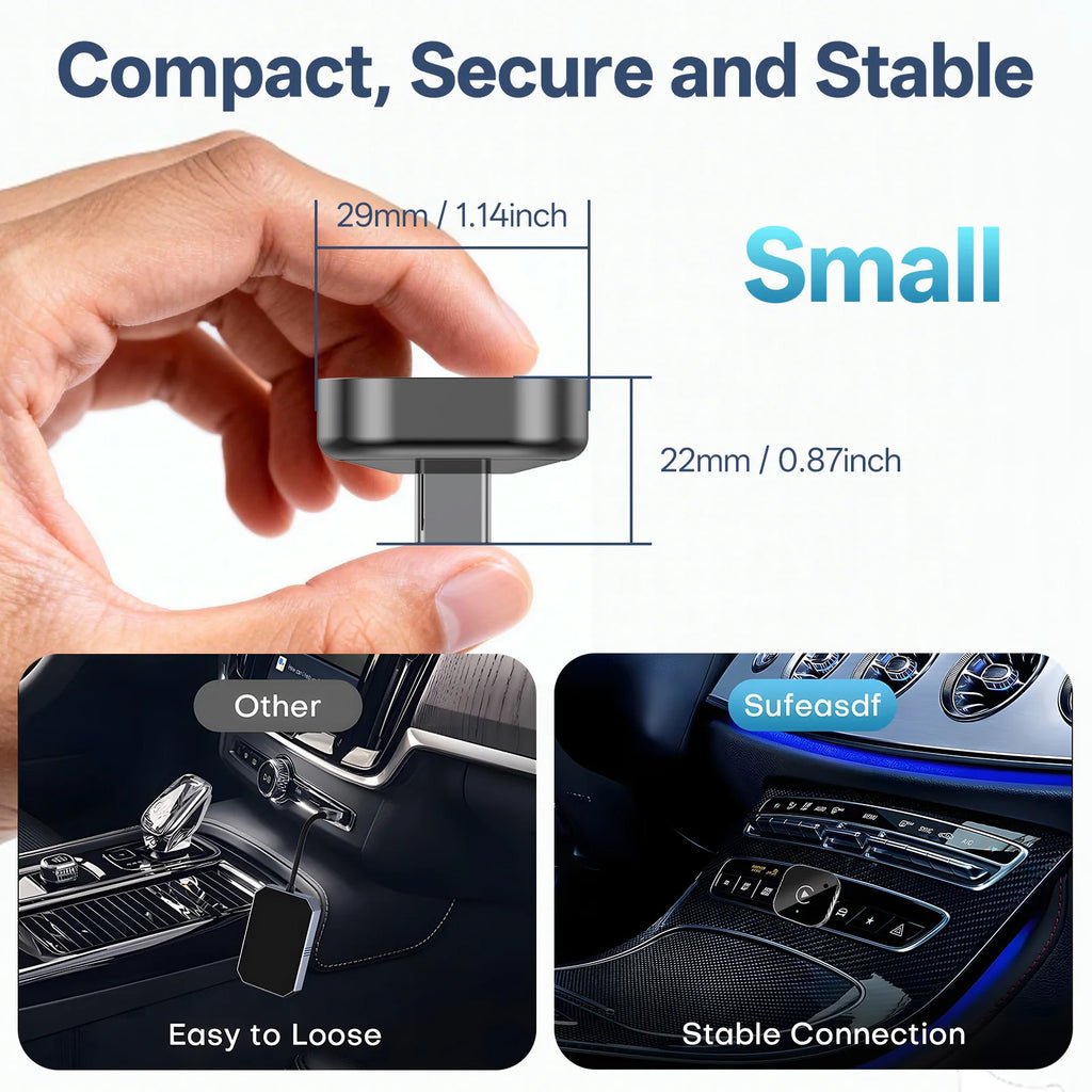 2026 Upgraded 2-in-1 Wireless CarPlay & Android Auto Adapter, Type-C Port | Wired to Wireless Dongle | Plug & Play