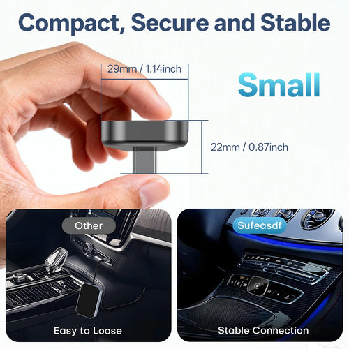 2026 Upgraded 2-in-1 Wireless CarPlay & Android Auto Adapter, Type-C Port | Wired to Wireless Dongle | Plug & Play